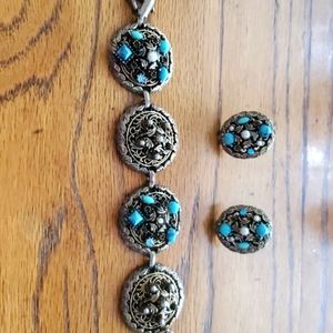 Vintage earrings and matching bracelet